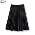 Knitwear dress sweater custom lurex women sweater striped sweater skirt